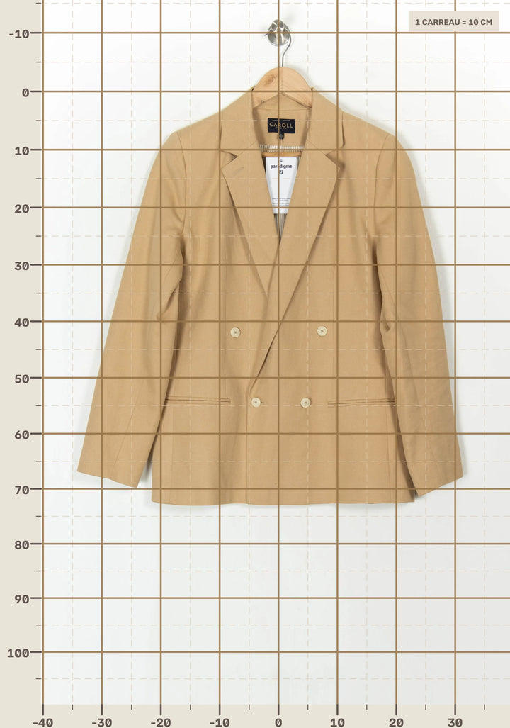 Blazer Beige - Taille L/40 de la marque Caroll | PARAD121678 - Vendu par Paradigme - Image 4