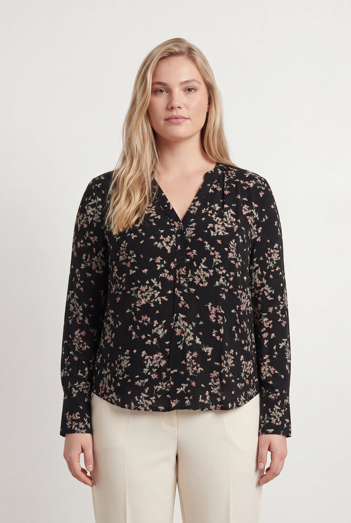Blouse Noire et Fleurie - Taille XL/42 de la marque Comptoir des Cotonniers | PARAD121680 - Vendu par Paradigme - Image 1