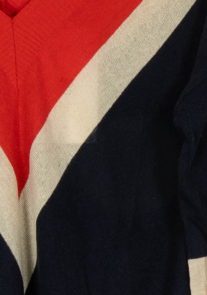 Pull Bleu marine rouge et beige - Taille M/38 de la marque La Fée Maraboutée | PARAD121682 - Vendu par Paradigme - Image 3