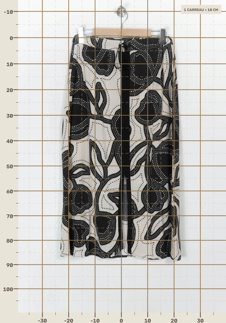 Jupe Longue Noire et Blanche - Taille L/40 de la marque La Fée Maraboutée | PARAD121683 - Vendu par Paradigme - Image 4