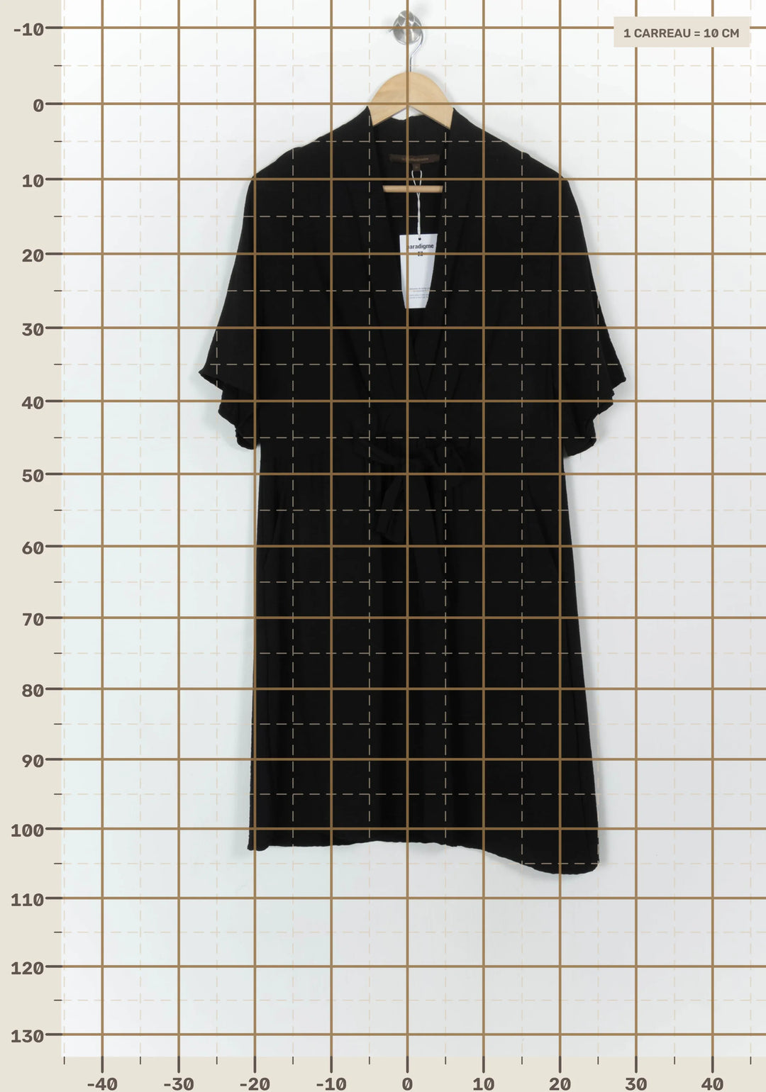 Robe Kimono Noire - Taille M/38 de la marque La Fée Maraboutée | PARAD121685 - Vendu par Paradigme - Image 4