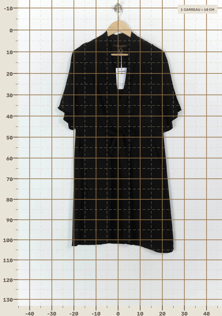 Robe Kimono Noire - Taille M/38 de la marque La Fée Maraboutée | PARAD121685 - Vendu par Paradigme - Image 4