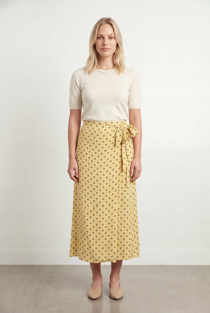 Jupe Portefeuille Jaune - Taille L/40 de la marque Claudie Pierlot | PARAD121691 - Vendu par Paradigme - Image 1