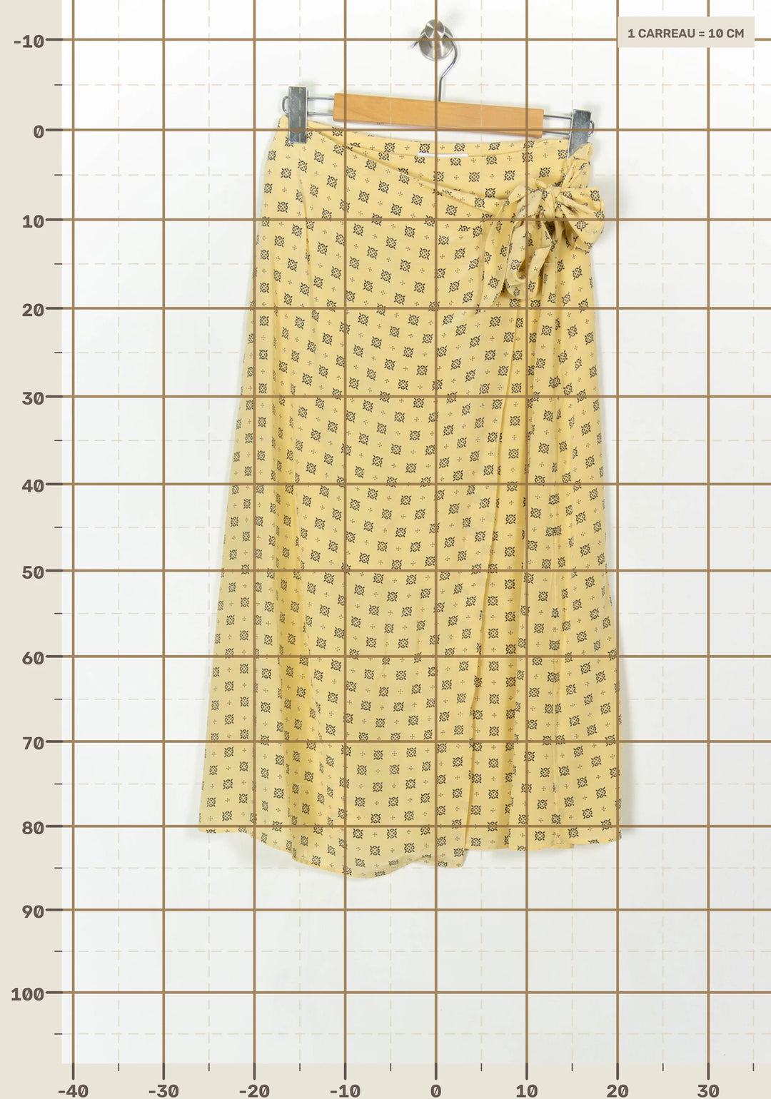 Jupe Portefeuille Jaune - Taille L/40 de la marque Claudie Pierlot | PARAD121691 - Vendu par Paradigme - Image 4