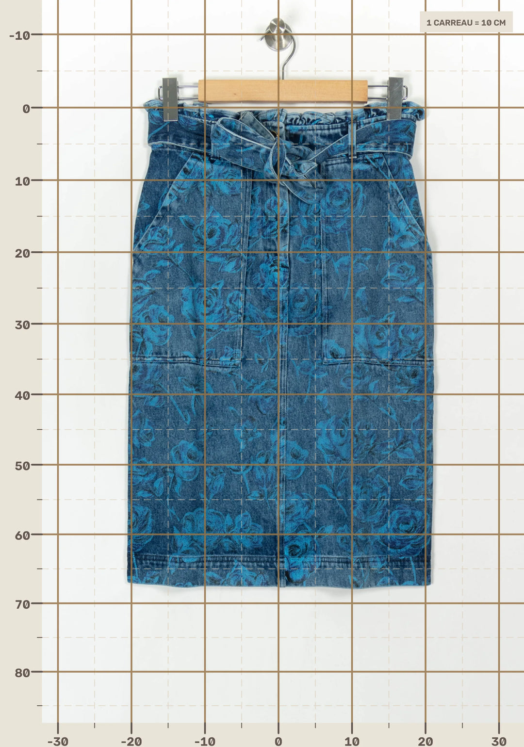Jupe Crayon Bleue - Taille M/38 de la marque Manoush | PARAD121693 - Vendu par Paradigme - Image 4