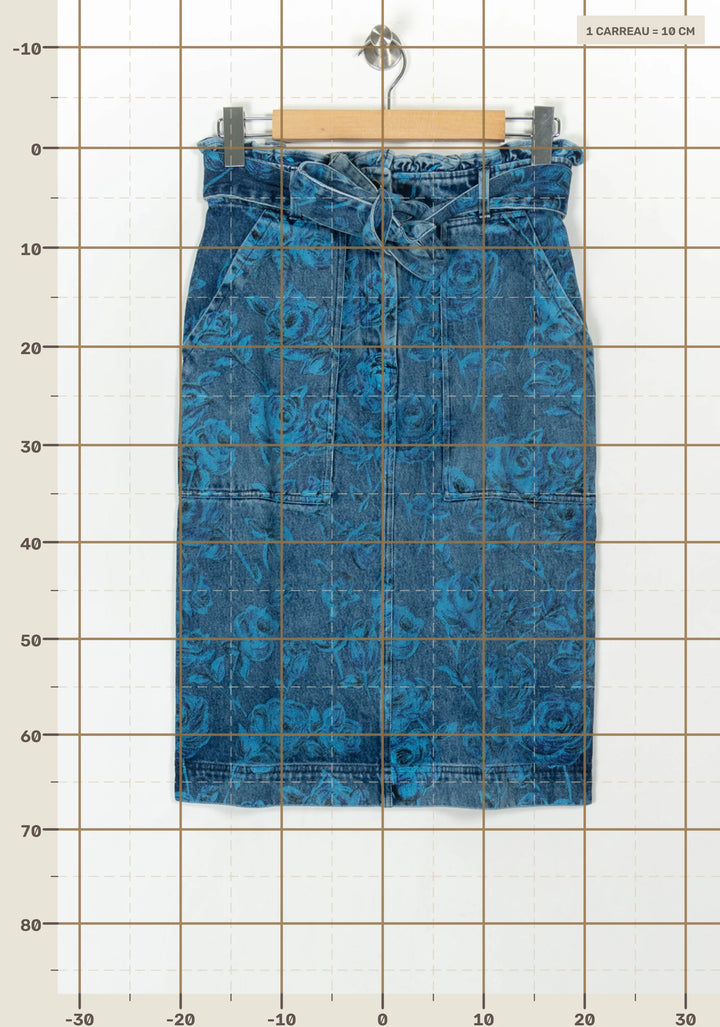 Jupe Crayon Bleue - Taille M/38 de la marque Manoush | PARAD121693 - Vendu par Paradigme - Image 4