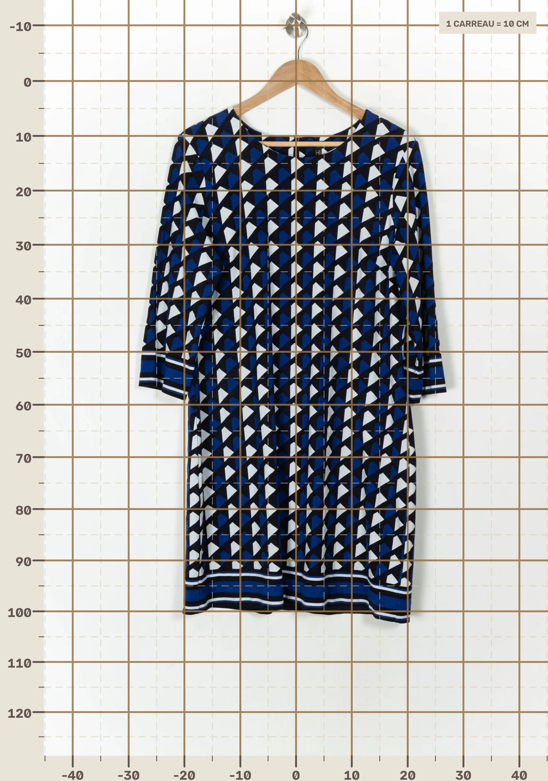 Robe Midi Bleue et Blanche - Taille XXXL/46 de la marque Maison 123 | PARAD121696 - Vendu par Paradigme - Image 4