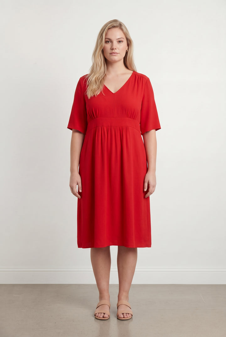Robe Midi Rouge - Taille XL/42 de la marque Maison 123 | PARAD121698 - Vendu par Paradigme - Image 1