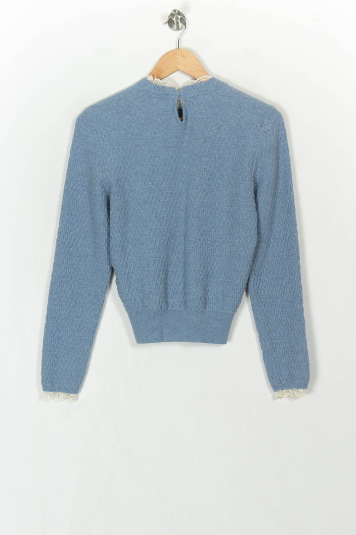 Pull Bleu à Col Rond - Taille S/36 de la marque Sandro | PARAD121699 - Vendu par Paradigme - Image 5