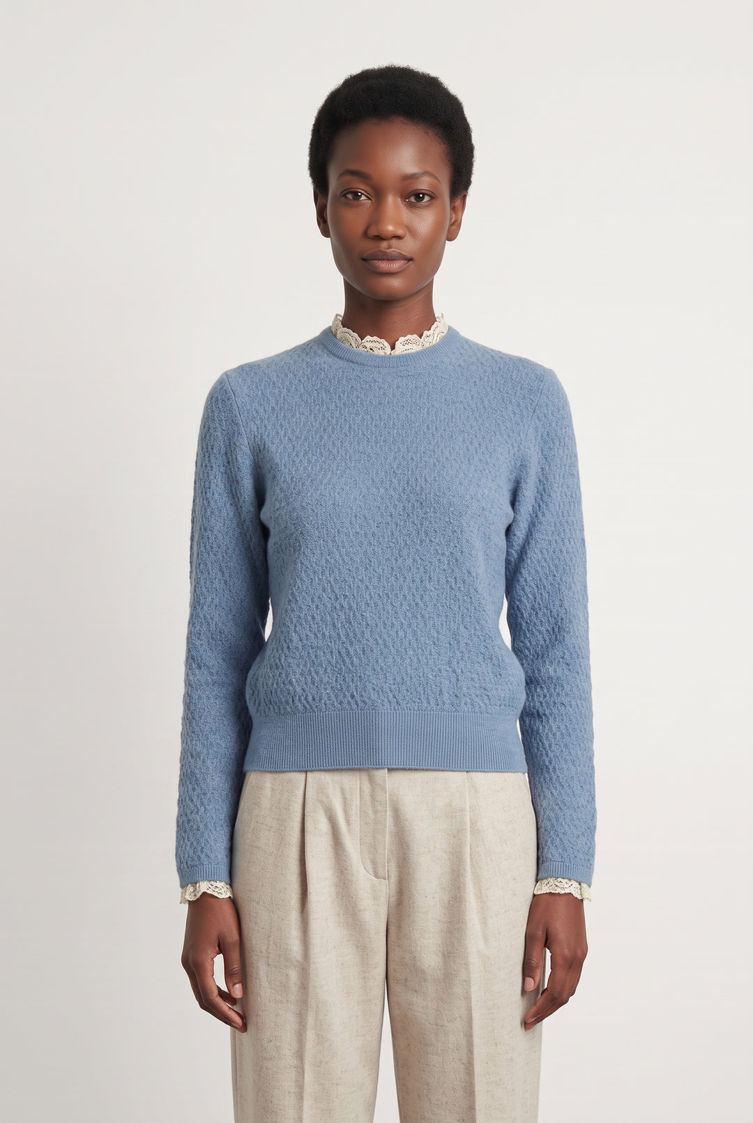 Pull Bleu à Col Rond - Taille S/36 de la marque Sandro | PARAD121699 - Vendu par Paradigme - Image 1