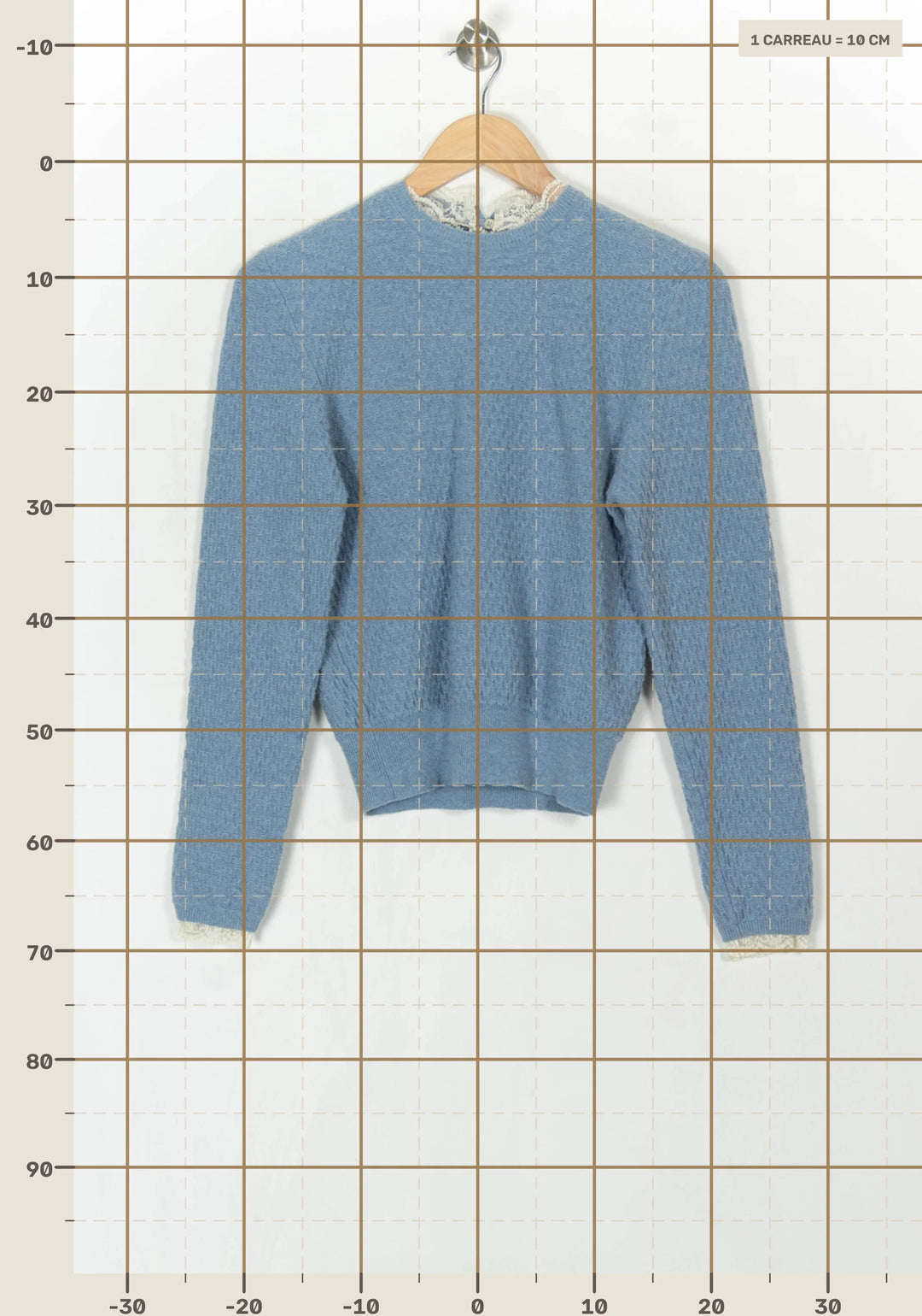 Pull Bleu à Col Rond - Taille S/36 de la marque Sandro | PARAD121699 - Vendu par Paradigme - Image 4