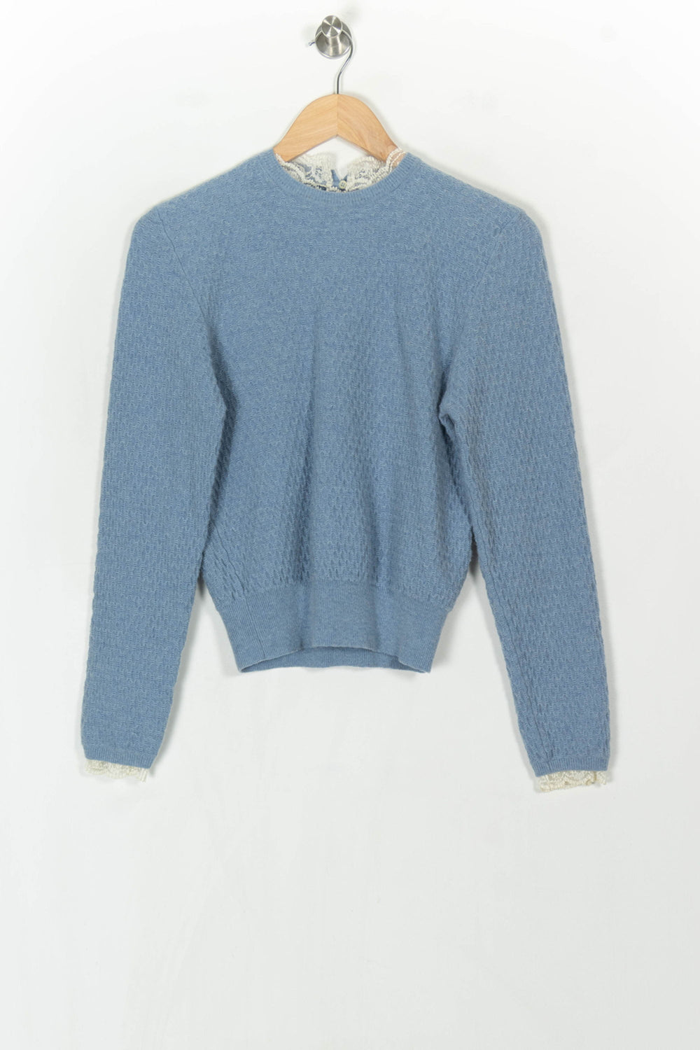 Pull Bleu à Col Rond - Taille S/36 de la marque Sandro | PARAD121699 - Vendu par Paradigme - Image 2