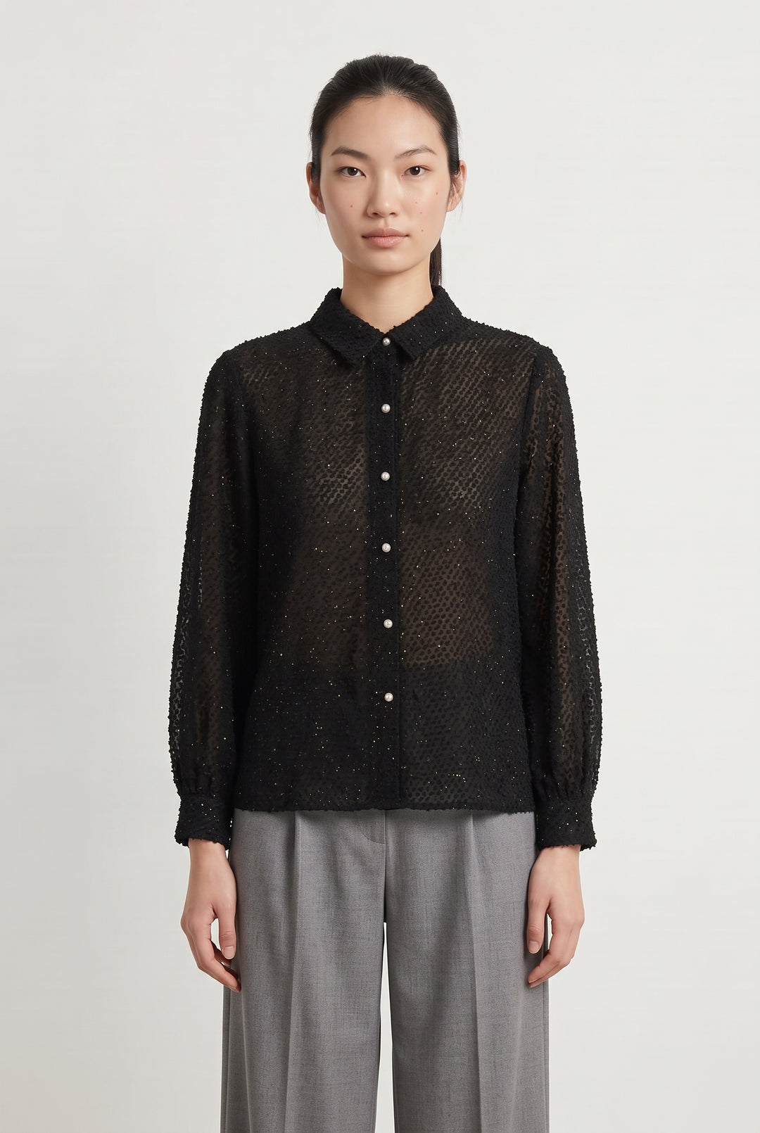 Chemise Noire - Taille S/36 de la marque Laura Laval | PARAD121701 - Vendu par Paradigme - Image 1