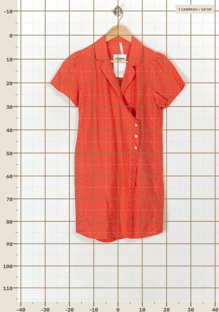 Robe Chemise Orange - Taille S/36 de la marque I.Code | PARAD121703 - Vendu par Paradigme - Image 4