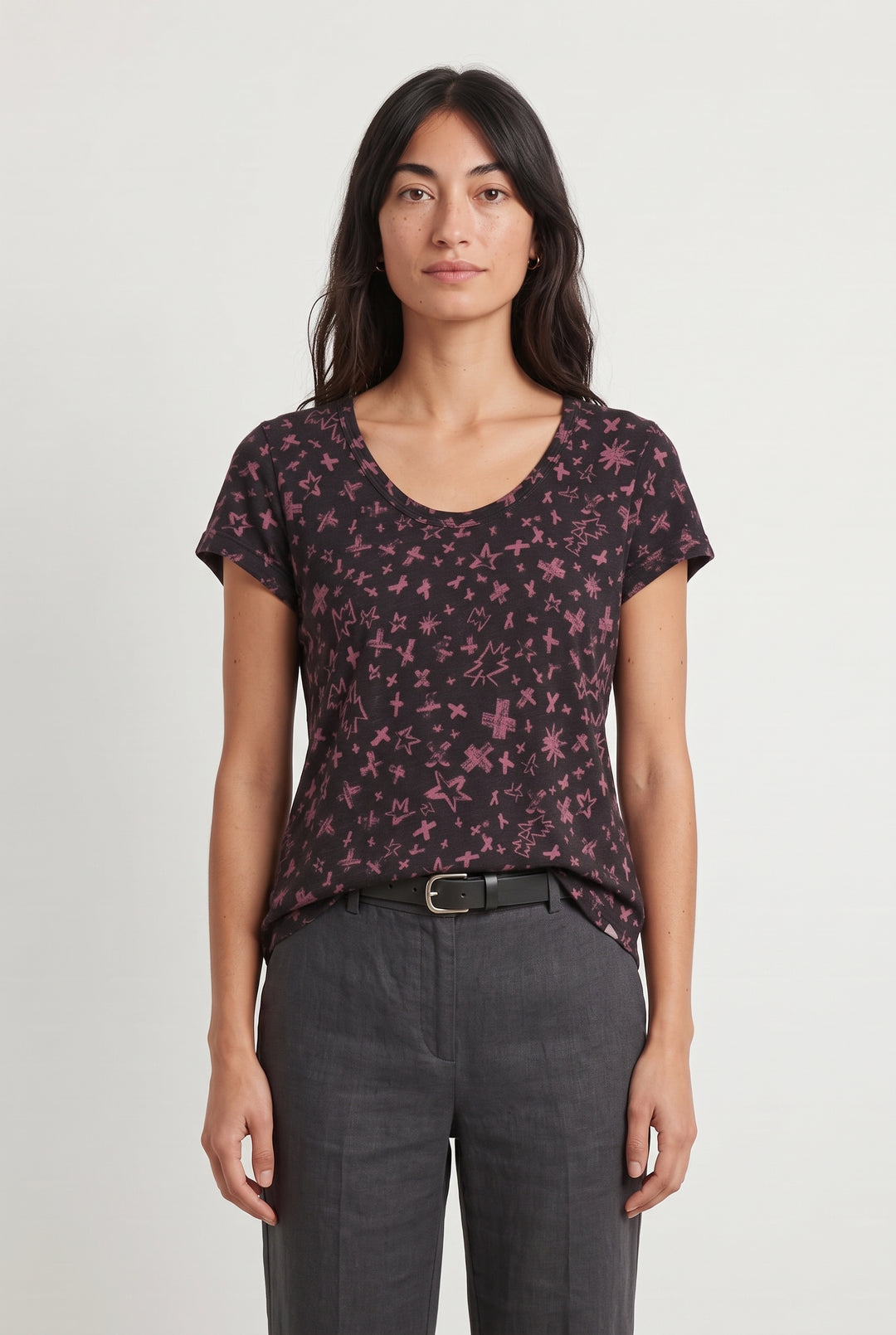 Tee-shirt Bordeaux et Noir - Taille S/36 de la marque Zadig&Voltaire | PARAD121719 - Vendu par Paradigme - Image 1