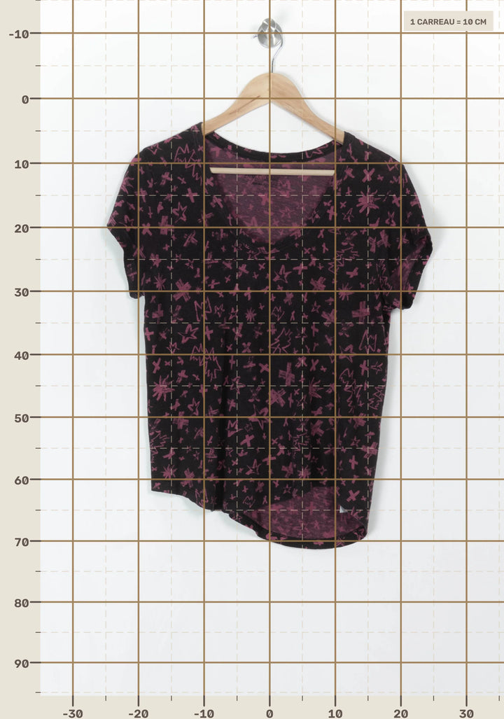 Tee-shirt Bordeaux et Noir - Taille S/36 de la marque Zadig&amp;Voltaire | PARAD121719 - Vendu par Paradigme - Image 4