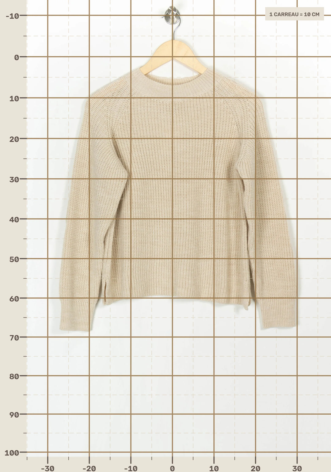 Pull Beige - Taille M/38 de la marque La Fée Maraboutée | PARAD121725 - Vendu par Paradigme - Image 4