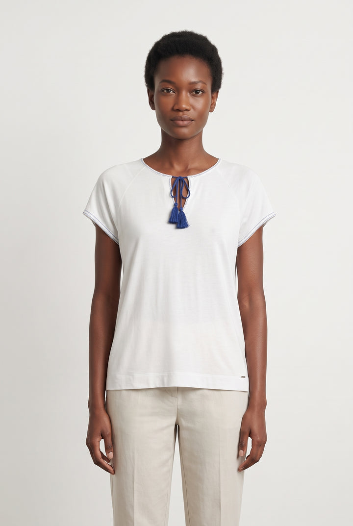 Blouse Blanche et Bleue - Taille S/36 de la marque IKKS | PARAD121728 - Vendu par Paradigme - Image 1