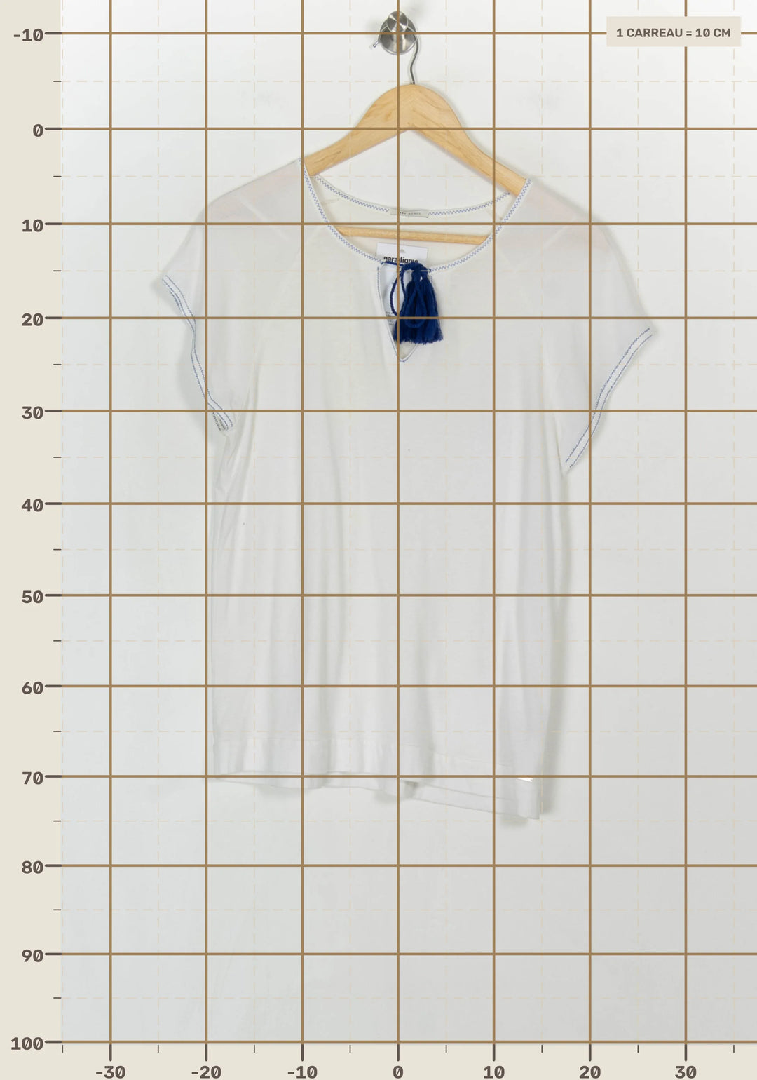 Blouse Blanche et Bleue - Taille S/36 de la marque IKKS | PARAD121728 - Vendu par Paradigme - Image 4