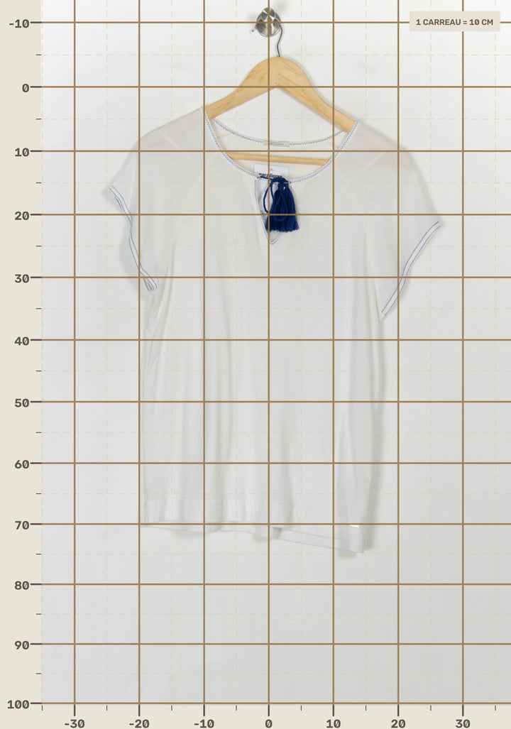 Blouse Blanche et Bleue - Taille S/36 de la marque IKKS | PARAD121728 - Vendu par Paradigme - Image 4