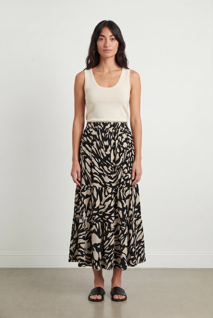 Jupe Longue Noire et Beige - Taille XS/34 de la marque ba&amp;sh | PARAD121732 - Vendu par Paradigme - Image 1