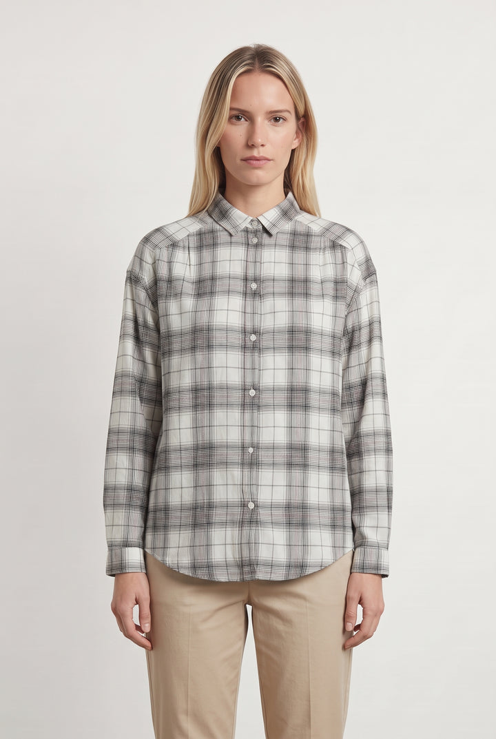 Chemise À Carreaux Grise - Taille M/38 de la marque IKKS | PARAD121734 - Vendu par Paradigme - Image 1