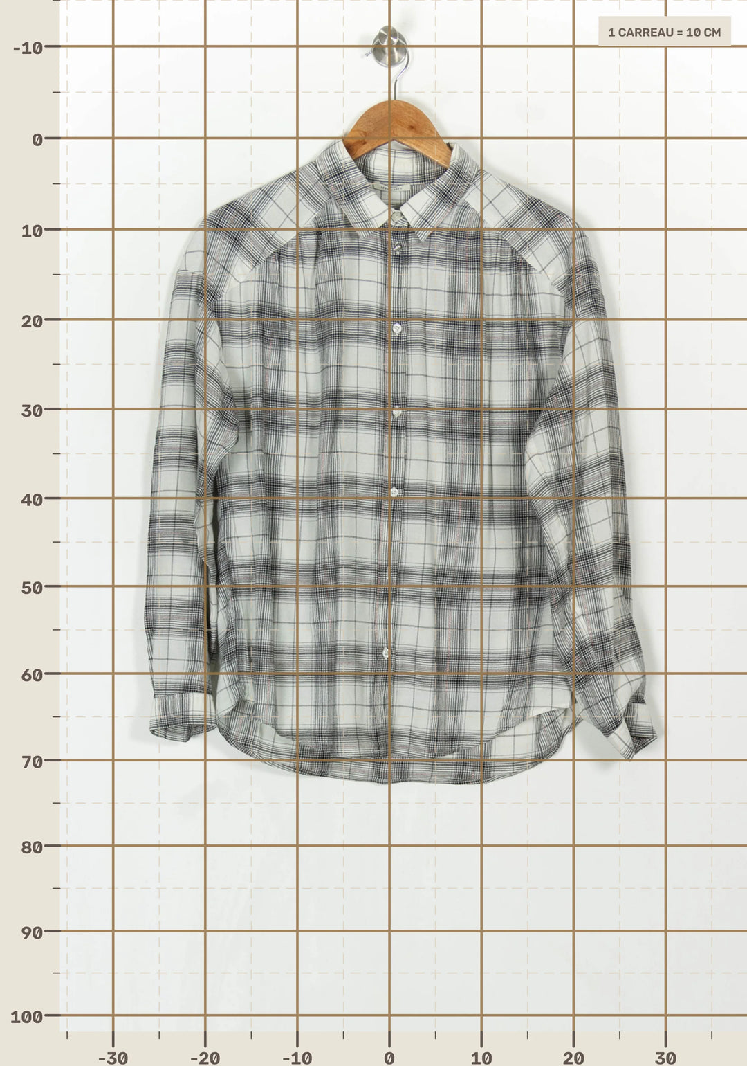 Chemise À Carreaux Grise - Taille M/38 de la marque IKKS | PARAD121734 - Vendu par Paradigme - Image 4
