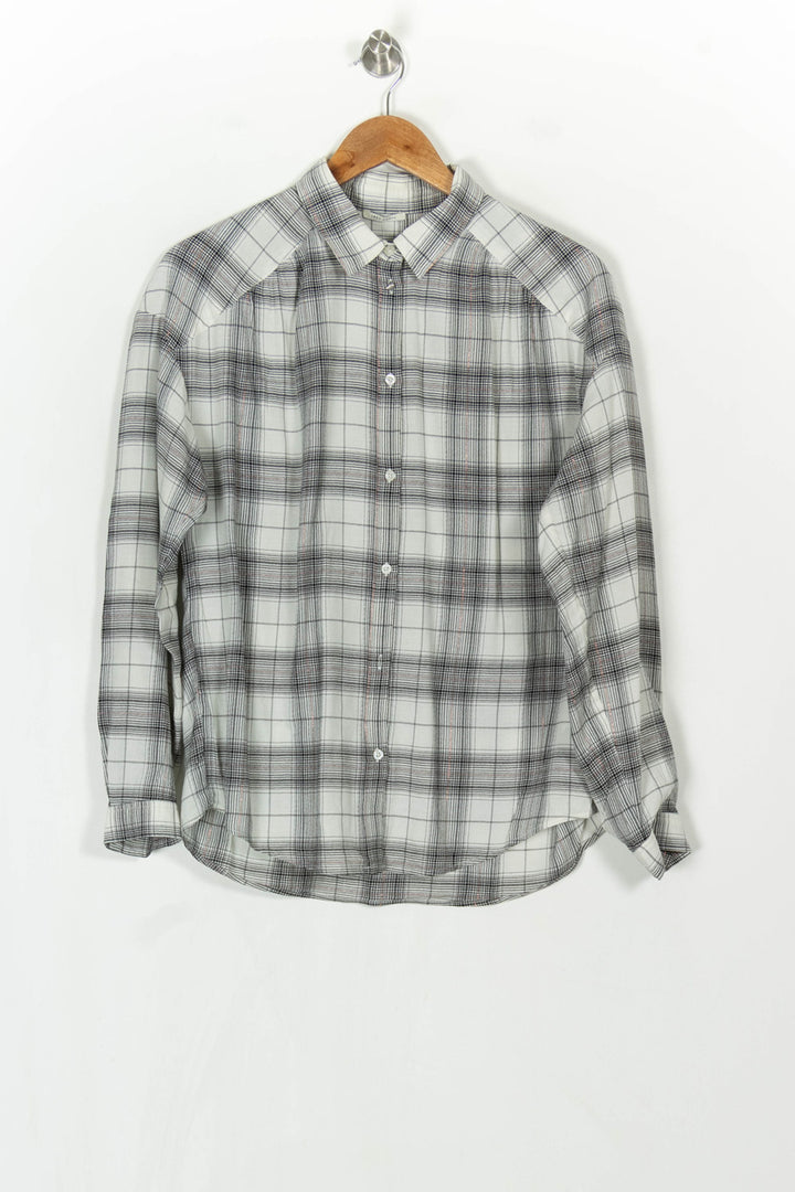 Chemise À Carreaux Grise - Taille M/38 de la marque IKKS | PARAD121734 - Vendu par Paradigme - Image 2