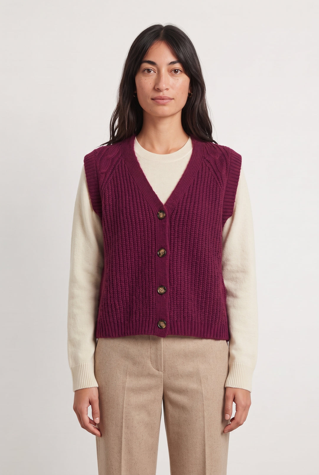 Cardigan Violet - Taille S/36 de la marque La Fée Maraboutée | PARAD121736 - Vendu par Paradigme - Image 1