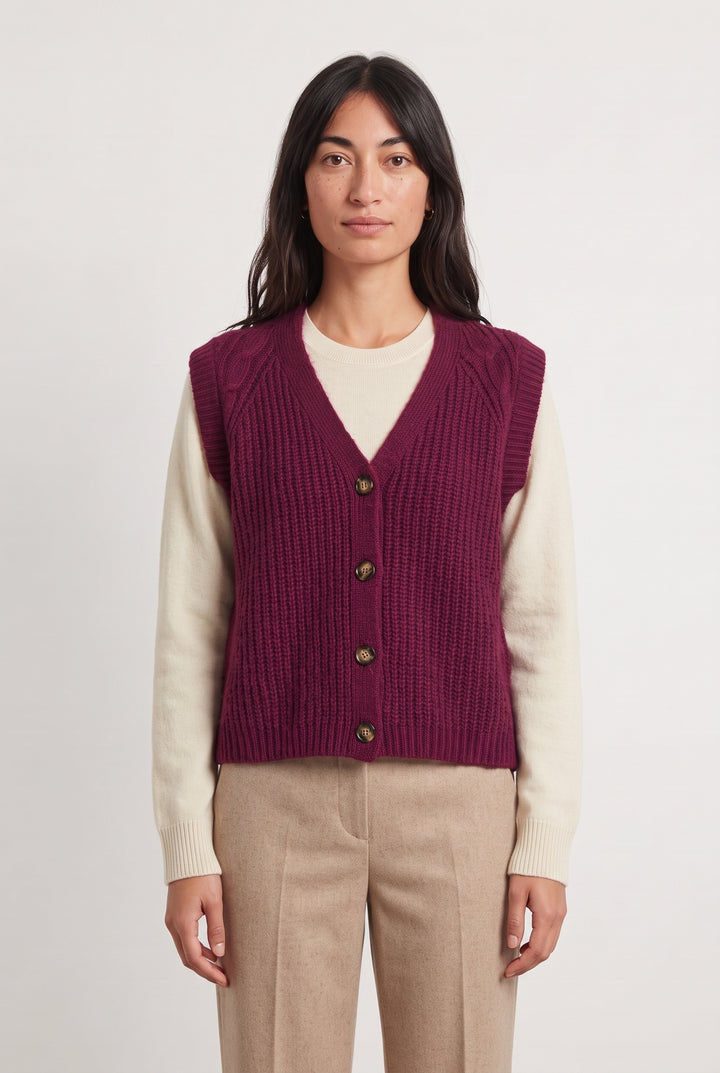 Cardigan Violet - Taille S/36 de la marque La Fée Maraboutée | PARAD121736 - Vendu par Paradigme - Image 1