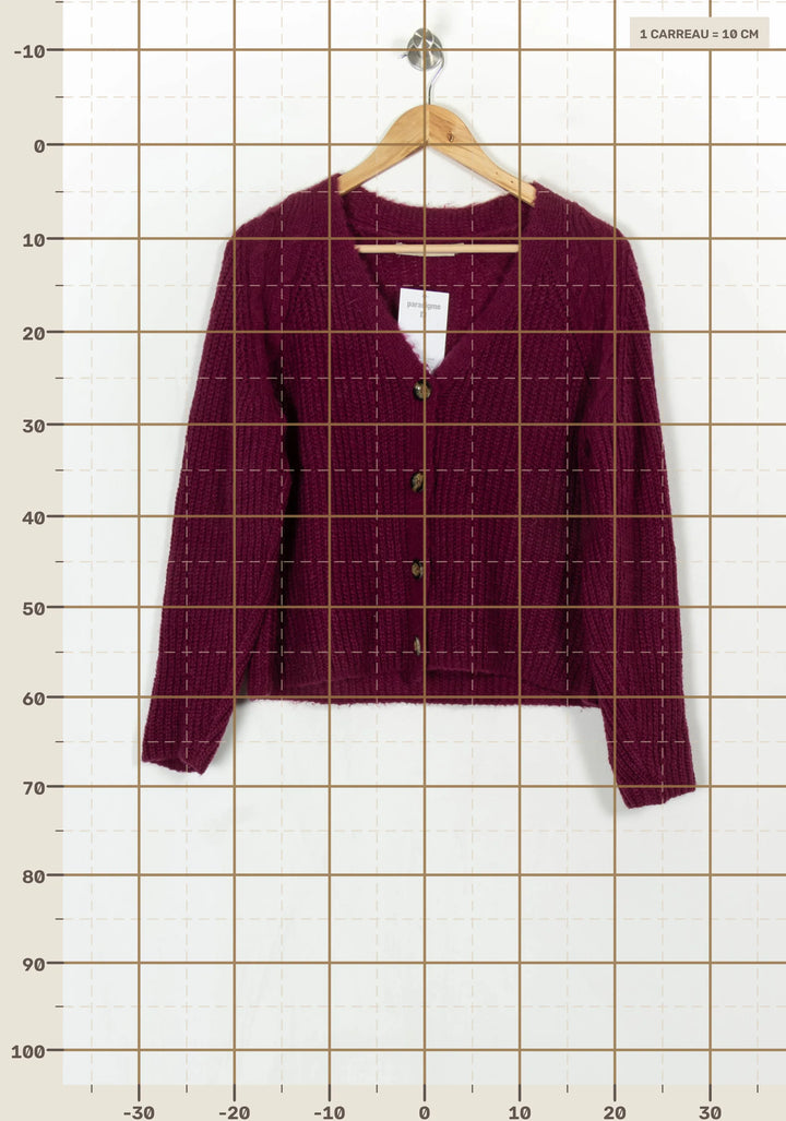 Cardigan Violet - Taille S/36 de la marque La Fée Maraboutée | PARAD121736 - Vendu par Paradigme - Image 4