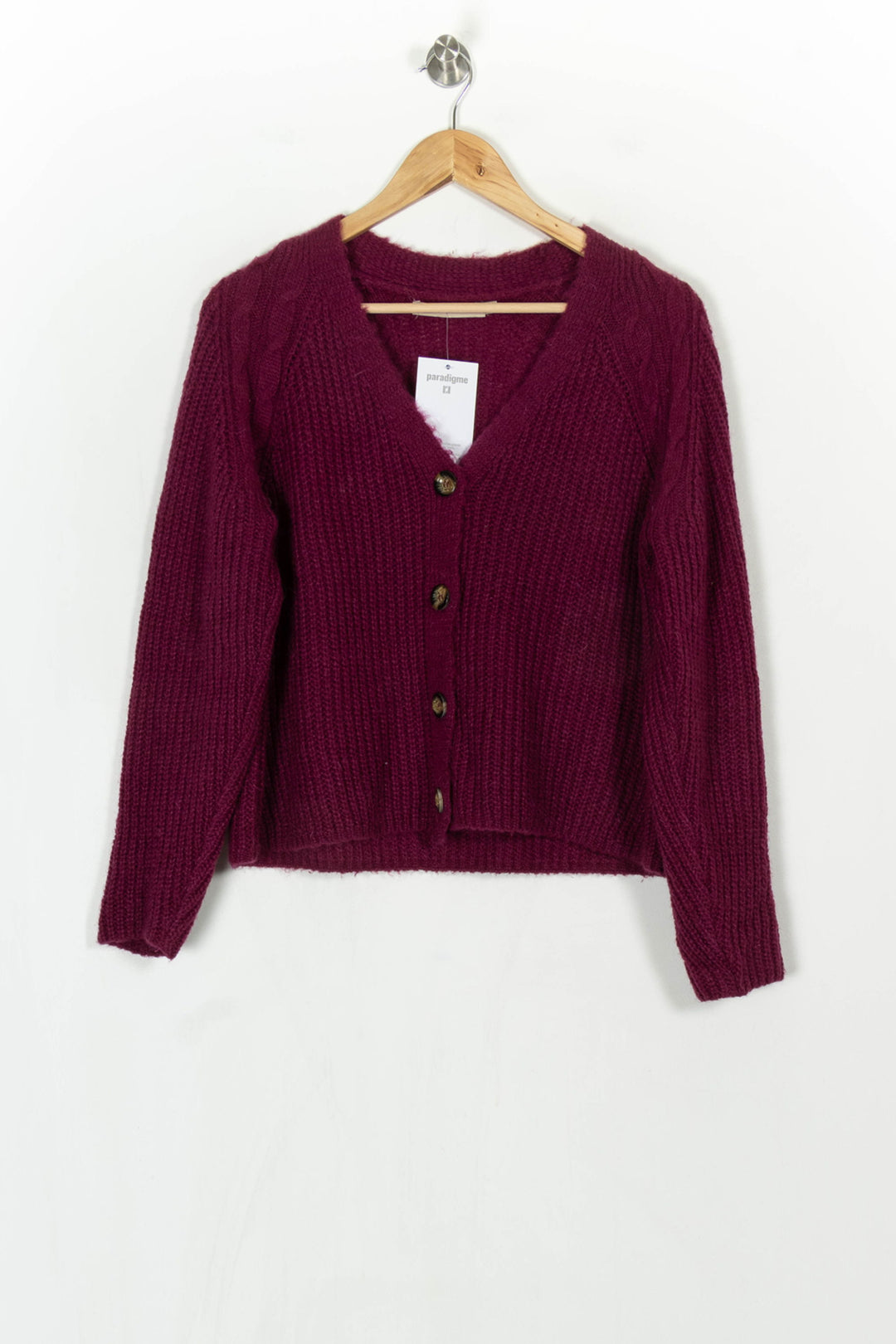 Cardigan Violet - Taille S/36 de la marque La Fée Maraboutée | PARAD121736 - Vendu par Paradigme - Image 2