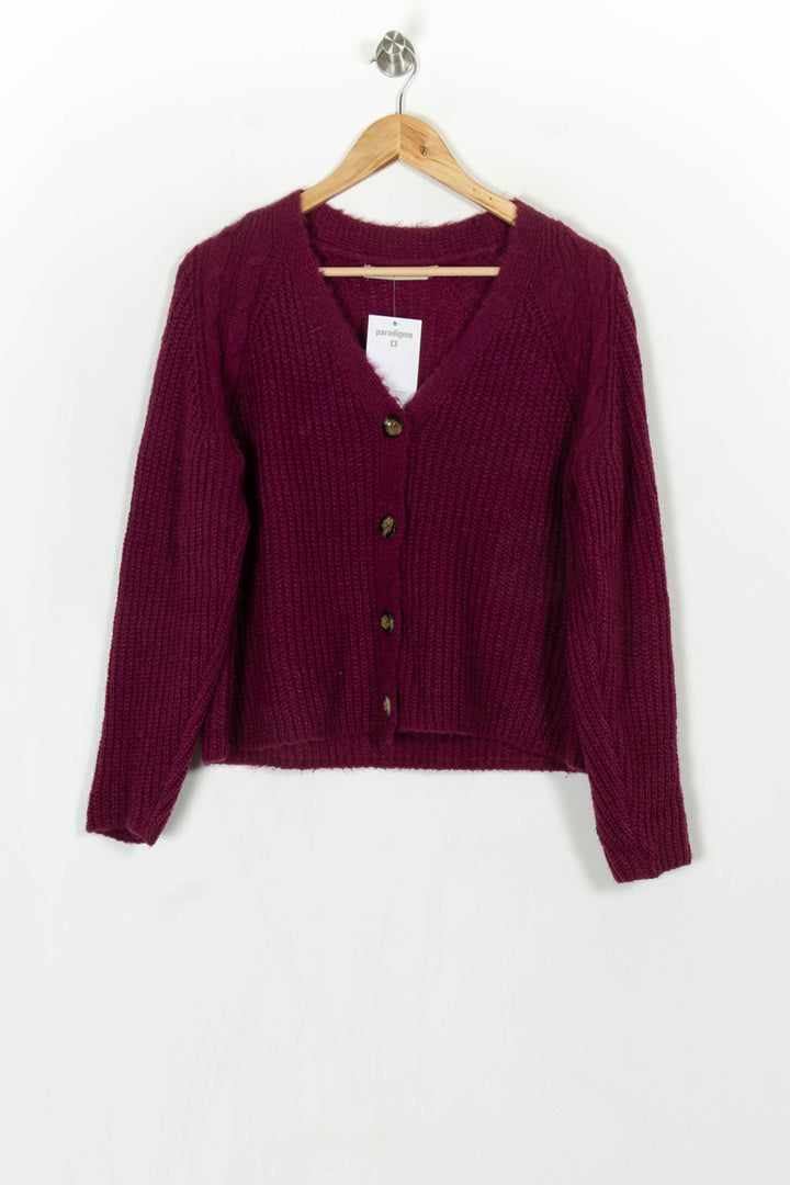 Cardigan Violet - Taille S/36 de la marque La Fée Maraboutée | PARAD121736 - Vendu par Paradigme - Image 2
