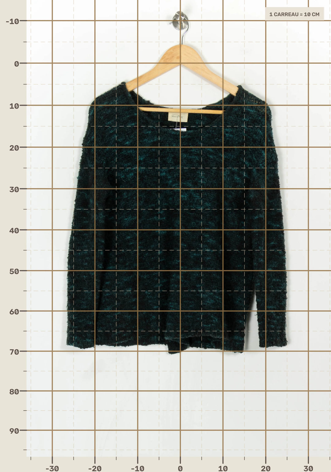Pull Vert et Noir - Taille S/36 de la marque American Vintage | PARAD121739 - Vendu par Paradigme - Image 4