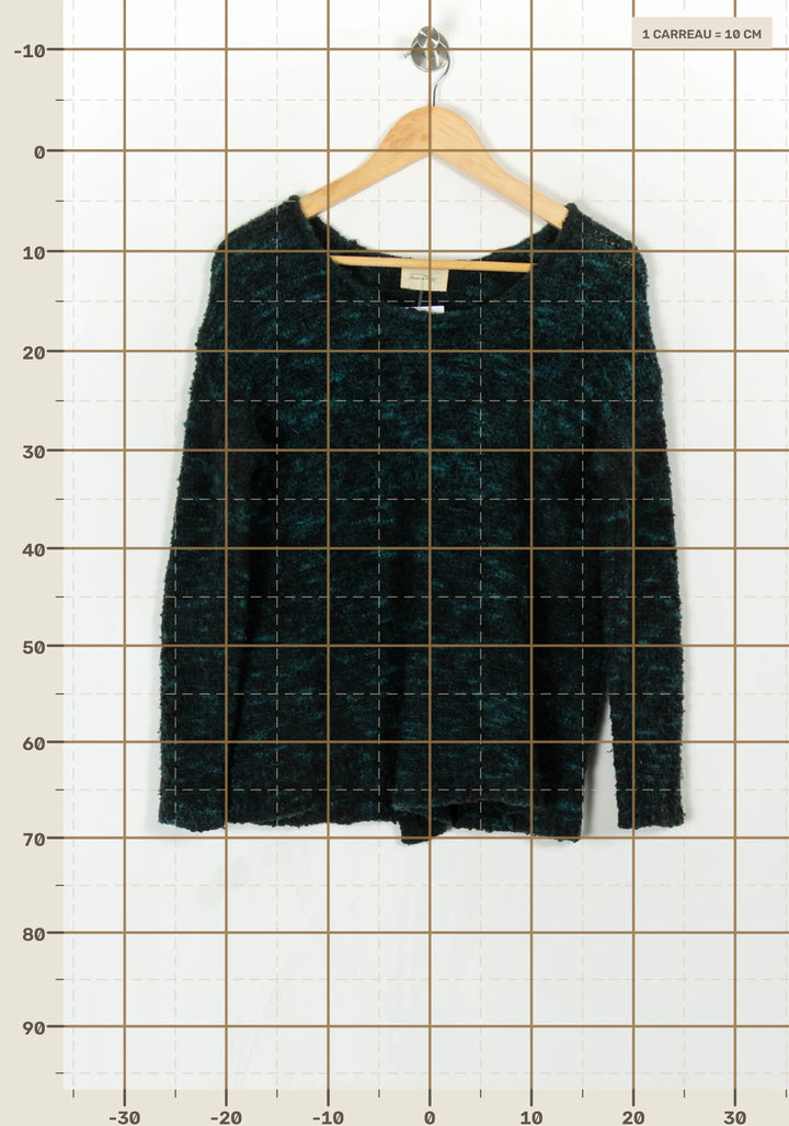 Pull Vert et Noir - Taille S/36 de la marque American Vintage | PARAD121739 - Vendu par Paradigme - Image 4