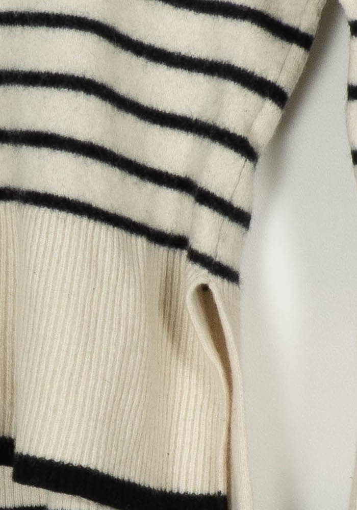 Pull Rayé Beige et Noir - Taille S/36 de la marque Galeries Lafayette | PARAD121746 - Vendu par Paradigme - Image 3