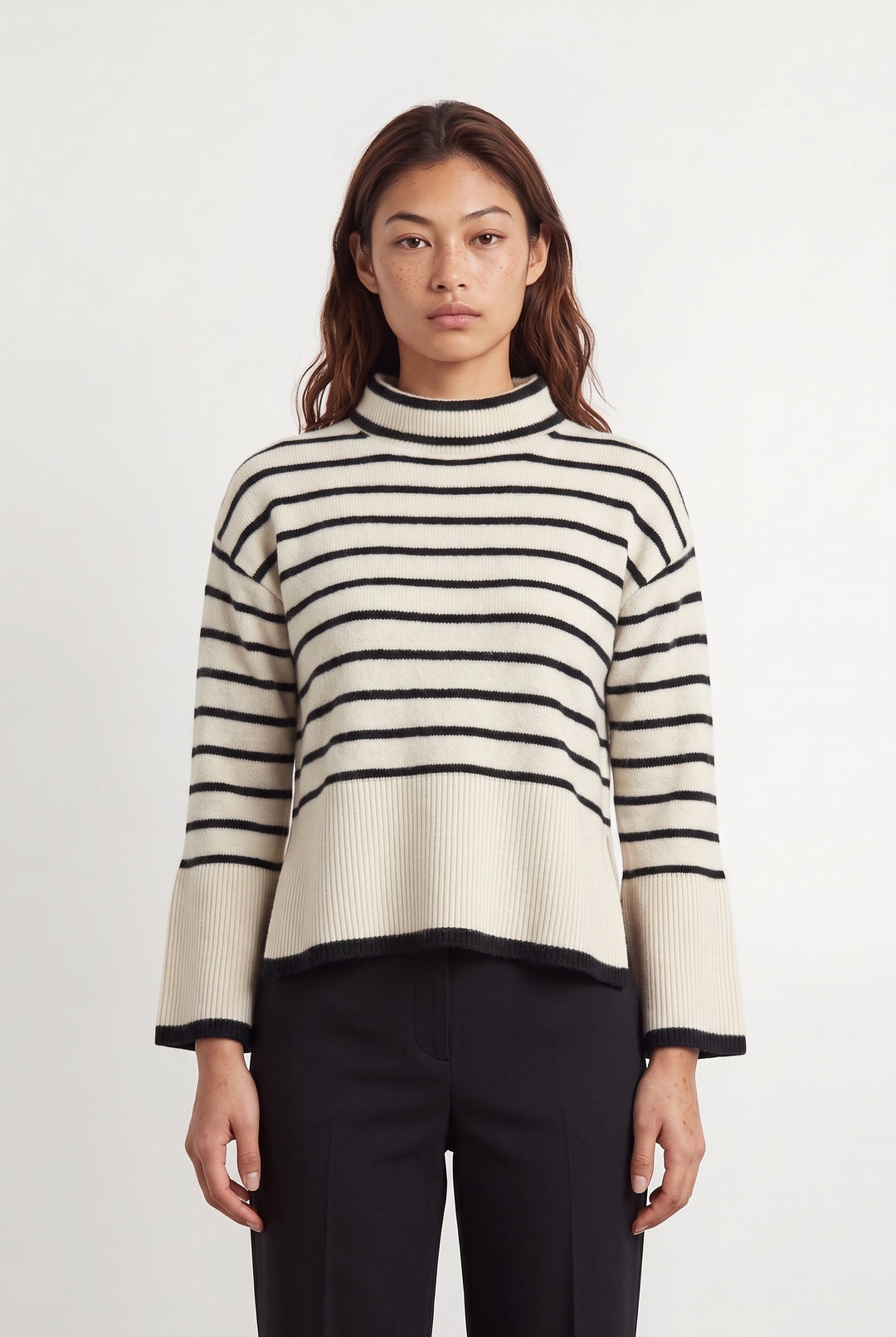 Pull Rayé Beige et Noir - Taille S/36 de la marque Galeries Lafayette | PARAD121746 - Vendu par Paradigme - Image 1