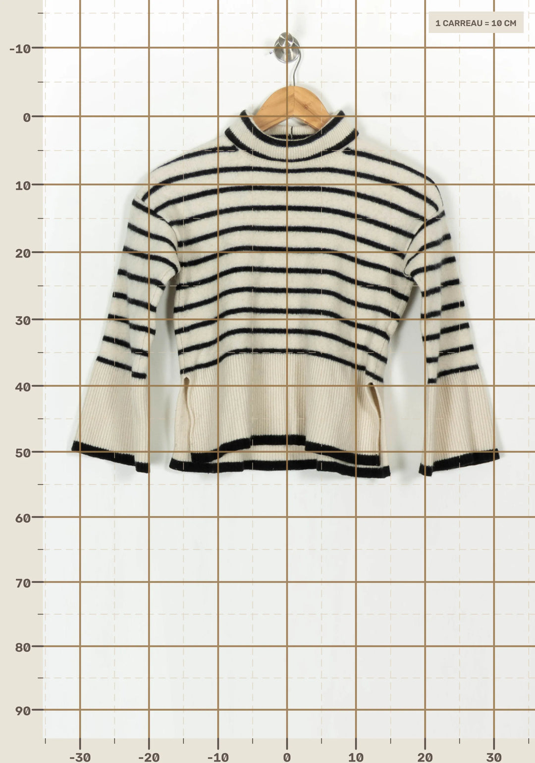 Pull Rayé Beige et Noir - Taille S/36 de la marque Galeries Lafayette | PARAD121746 - Vendu par Paradigme - Image 4