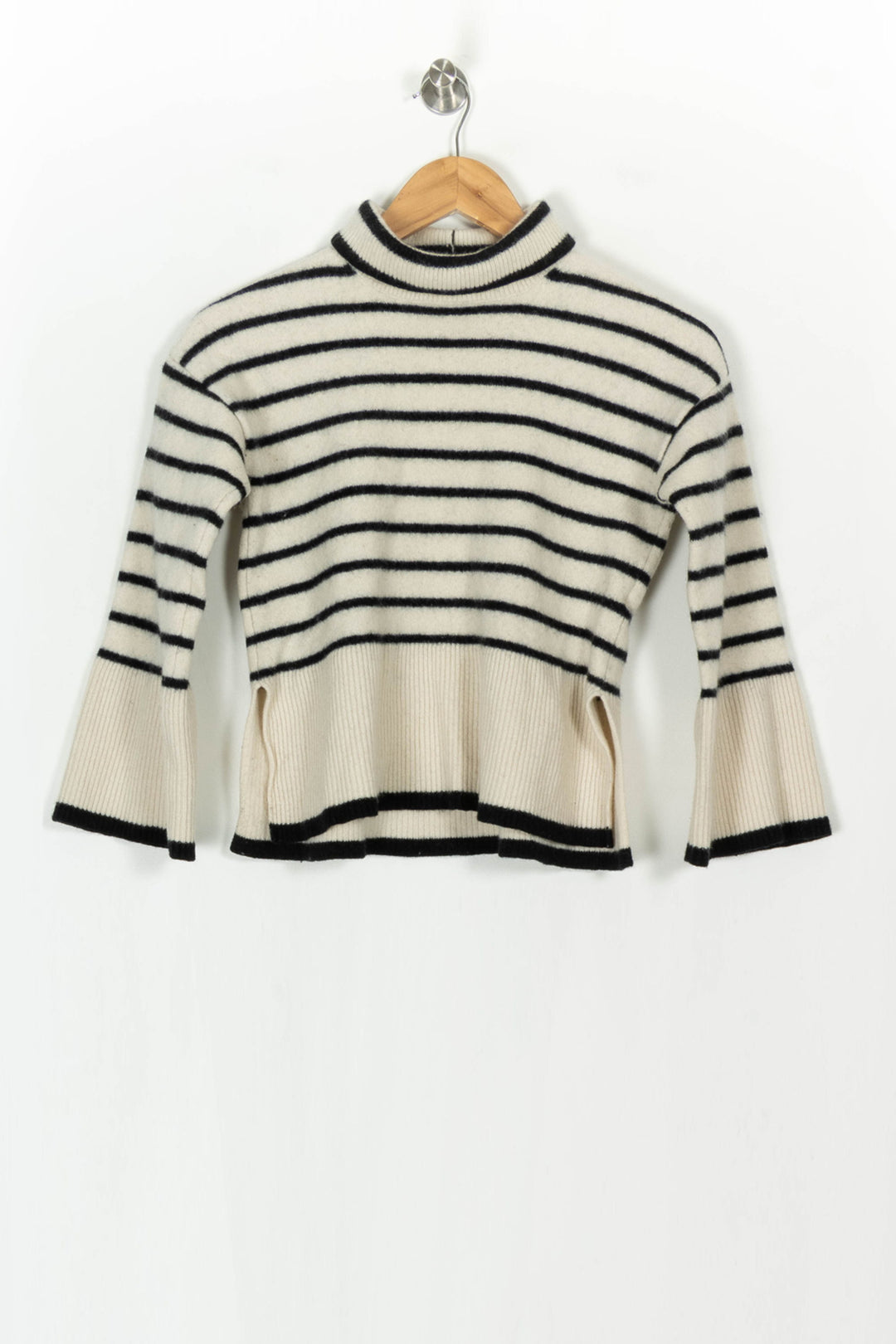 Pull Rayé Beige et Noir - Taille S/36 de la marque Galeries Lafayette | PARAD121746 - Vendu par Paradigme - Image 2