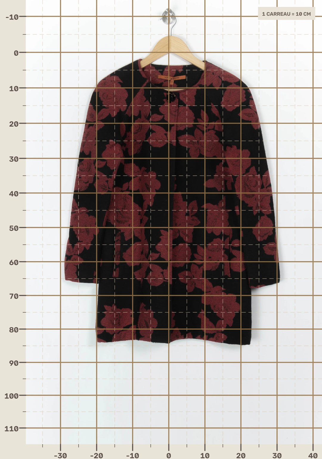 Manteau Noir et Bordeaux - Taille S/36 de la marque La Fée Maraboutée | PARAD121747 - Vendu par Paradigme - Image 4