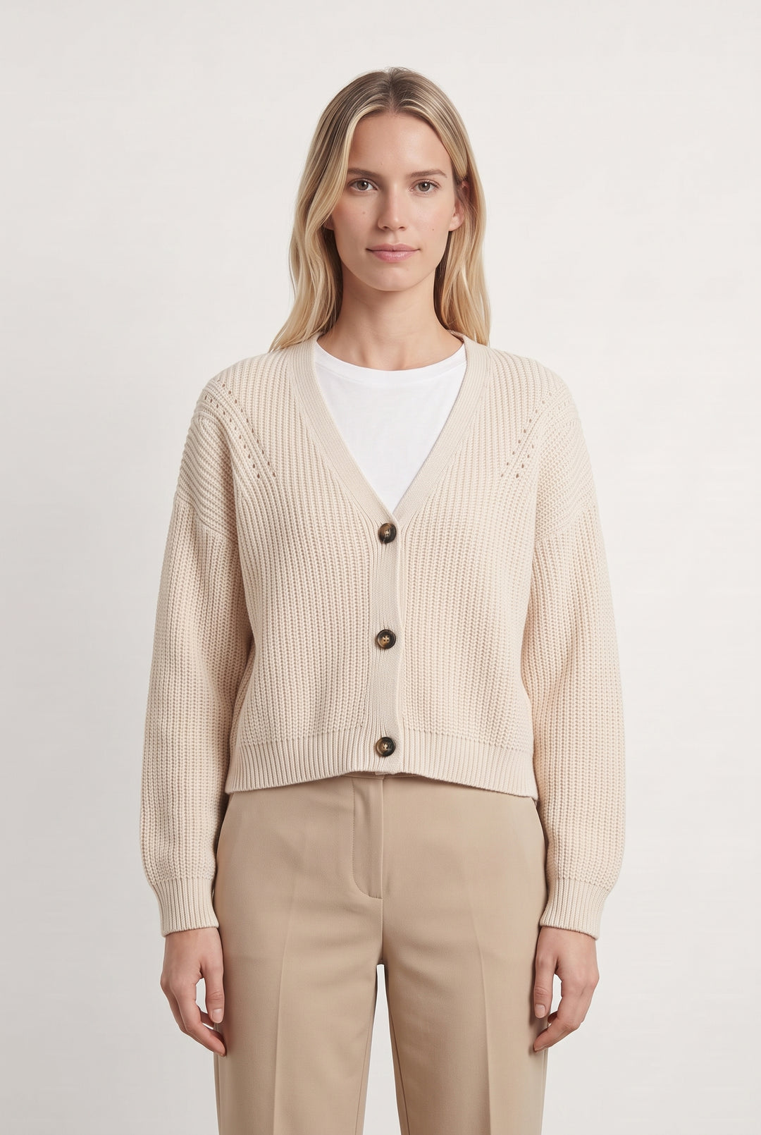 Cardigan Beige - Taille S/36 de la marque La Fée Maraboutée | PARAD121749 - Vendu par Paradigme - Image 1