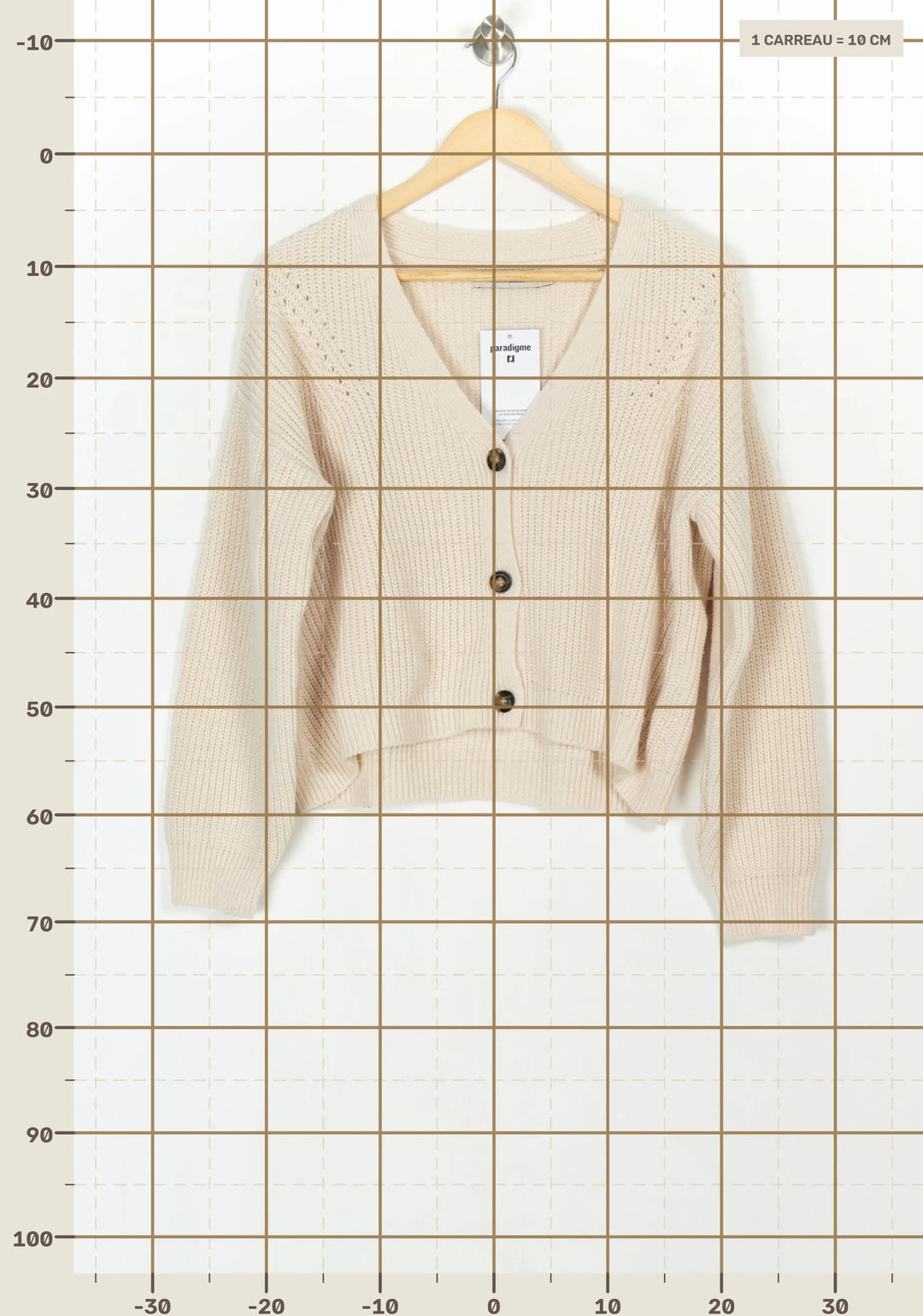 Cardigan Beige - Taille S/36 de la marque La Fée Maraboutée | PARAD121749 - Vendu par Paradigme - Image 4