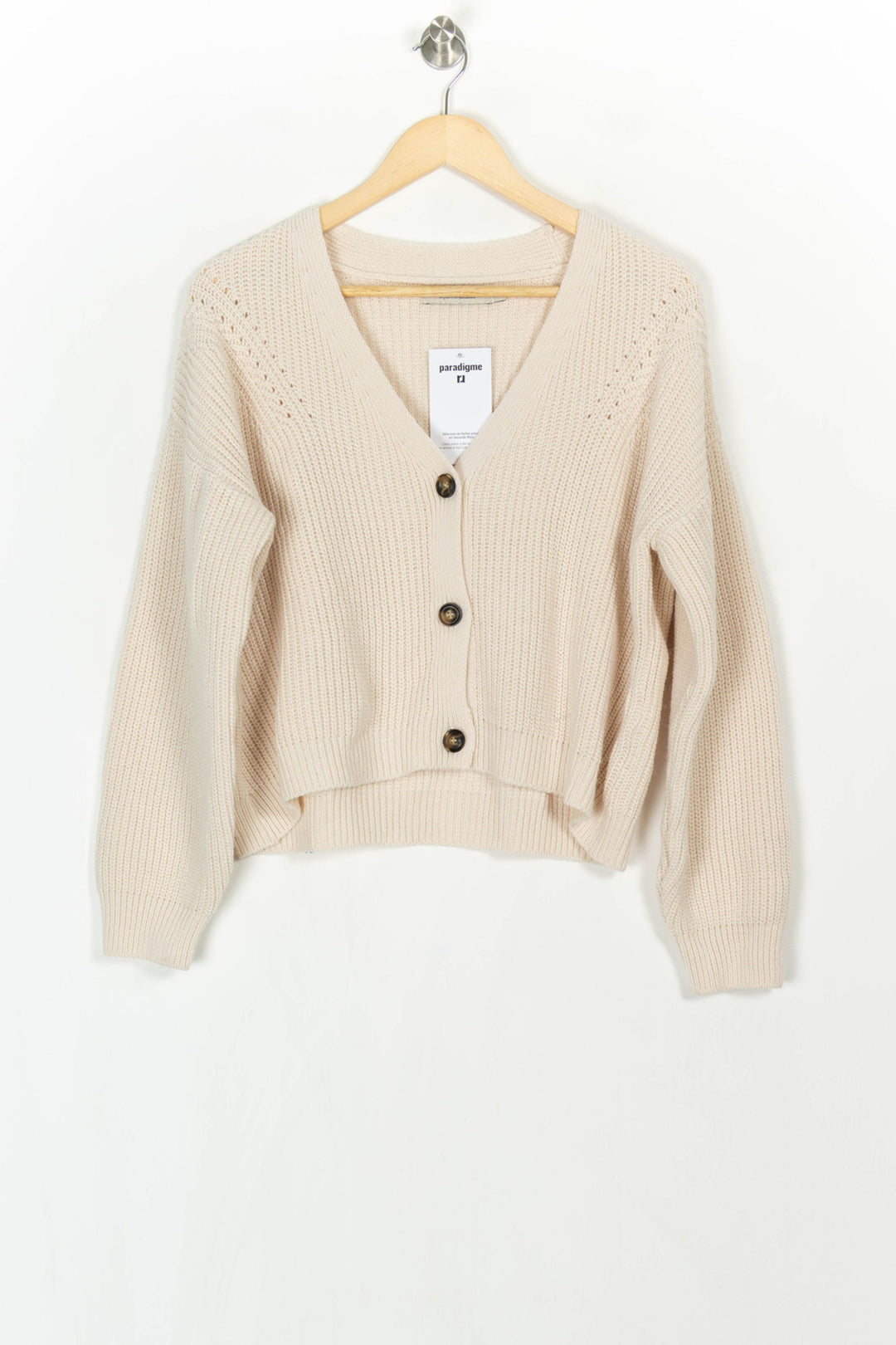 Cardigan Beige - Taille S/36 de la marque La Fée Maraboutée | PARAD121749 - Vendu par Paradigme - Image 2