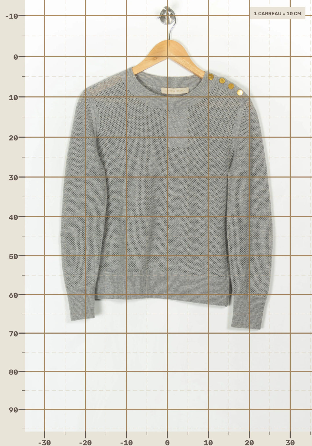 Pull Gris - Taille XS/34 de la marque Vanessa Bruno | PARAD121754 - Vendu par Paradigme - Image 4
