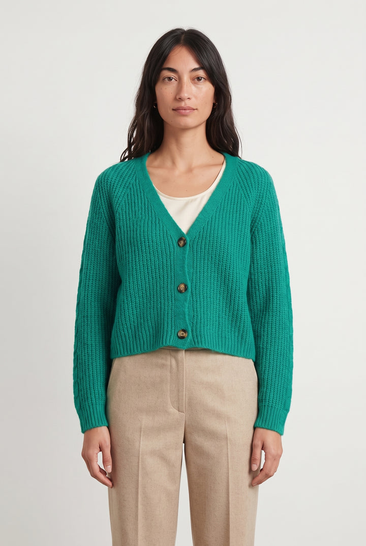 Cardigan Vert - Taille S/36 de la marque La Fée Maraboutée | PARAD121761 - Vendu par Paradigme - Image 1