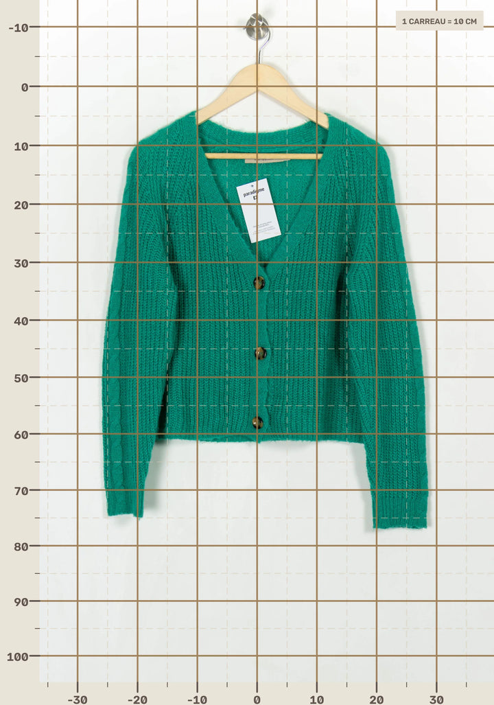Cardigan Vert - Taille S/36 de la marque La Fée Maraboutée | PARAD121761 - Vendu par Paradigme - Image 4