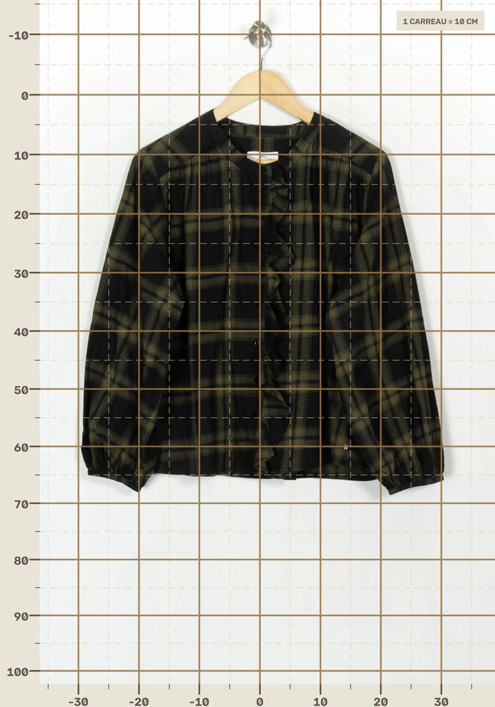 Blouse Verte et Noire - Taille S/36 de la marque Des petits hauts | PARAD121764 - Vendu par Paradigme - Image 4