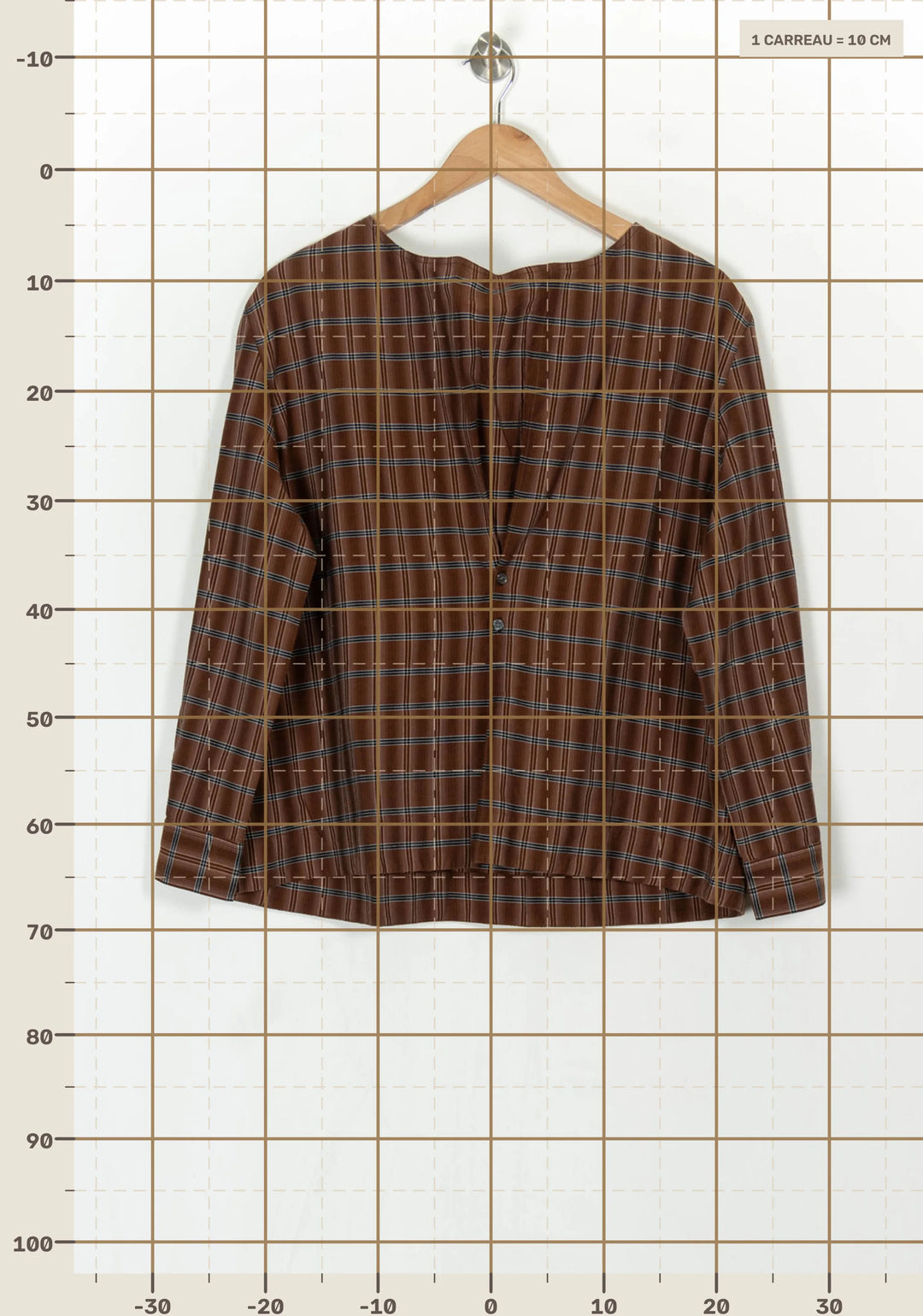 Blouse Marron à Carreaux - Taille S/36 de la marque Soeur | PARAD121765 - Vendu par Paradigme - Image 4