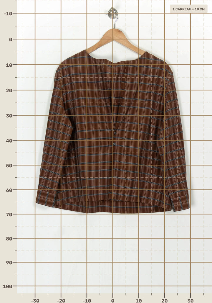 Blouse Marron à Carreaux - Taille S/36 de la marque Soeur | PARAD121765 - Vendu par Paradigme - Image 4