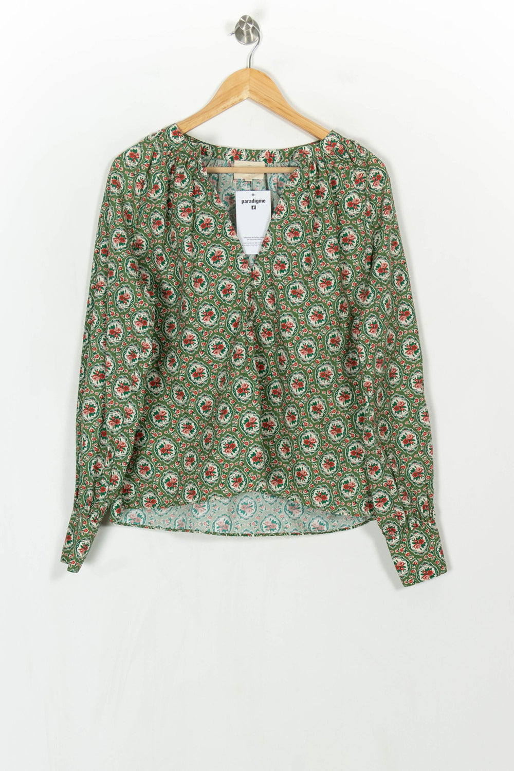 Blouse Verte et Rouge - Taille M/38 de la marque Sézane | PARAD121766 - Vendu par Paradigme - Image 2